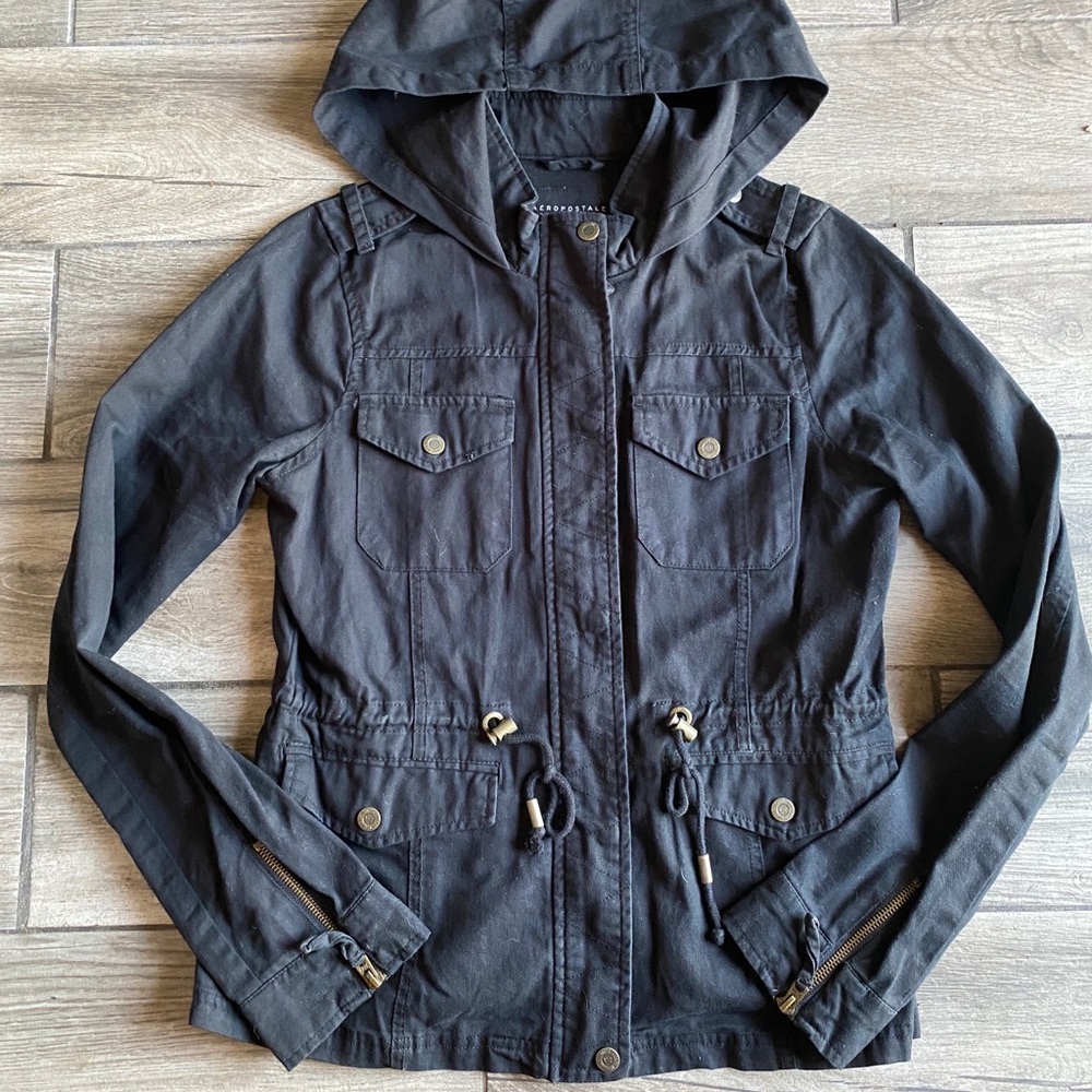 Aeropostale Womens Black Utility jacket